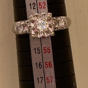 14k  WG Antique Diamond Ring Sz 6.5